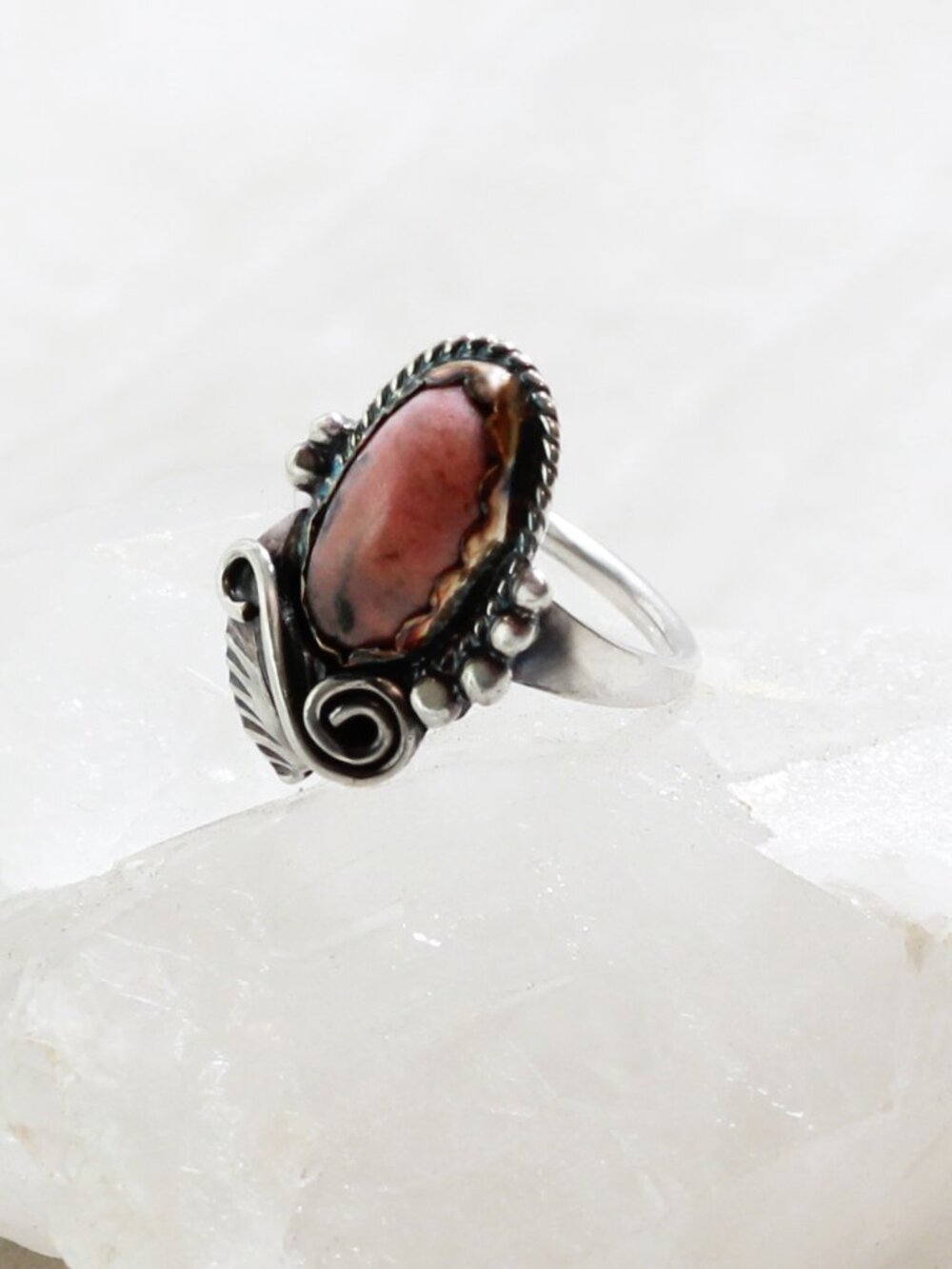 925 Sterling Silver Southwestern Style Ring Size 4.75